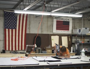 Jack cutting materials for GORUCK in Bozeman