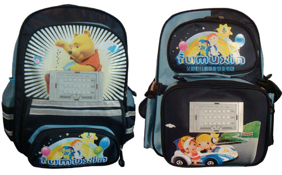 School bag w/LED light &#038; GPS