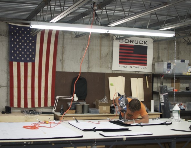 Jack cutting materials for GORUCK in Bozeman