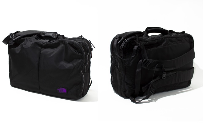 north face purple label 3 way bag