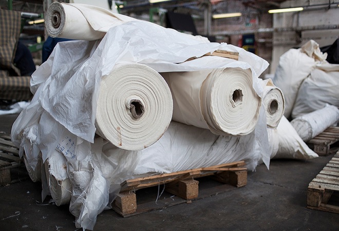white fabric rolls