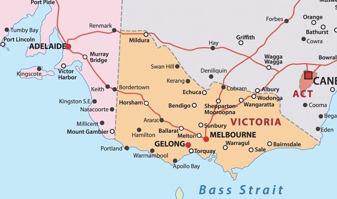 Melbourne to Adelaide map