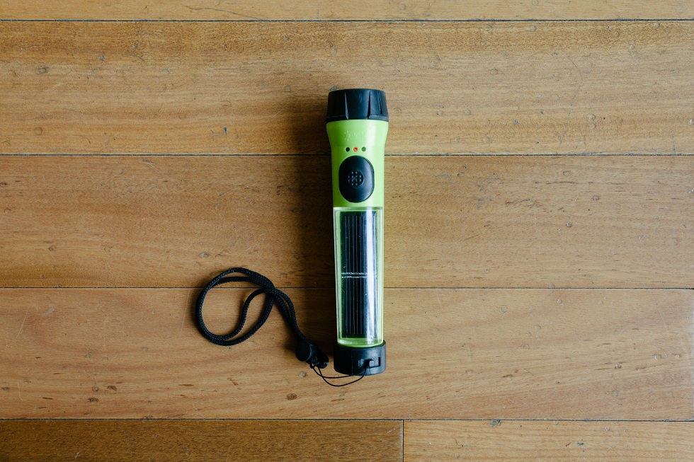 Solar-powered flashlight