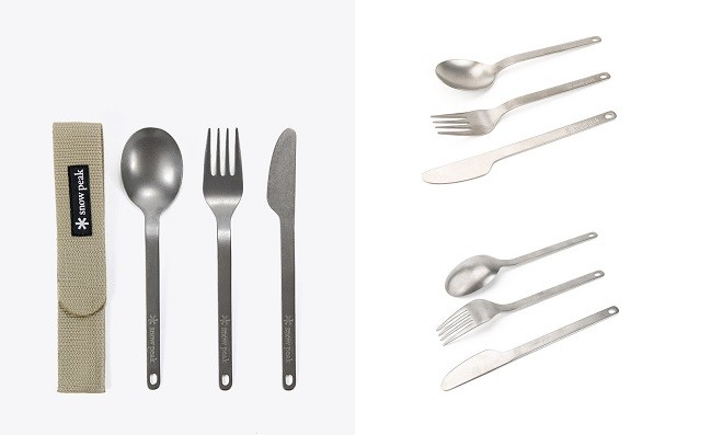 Snow Peak Titanium three-piece cutlery set