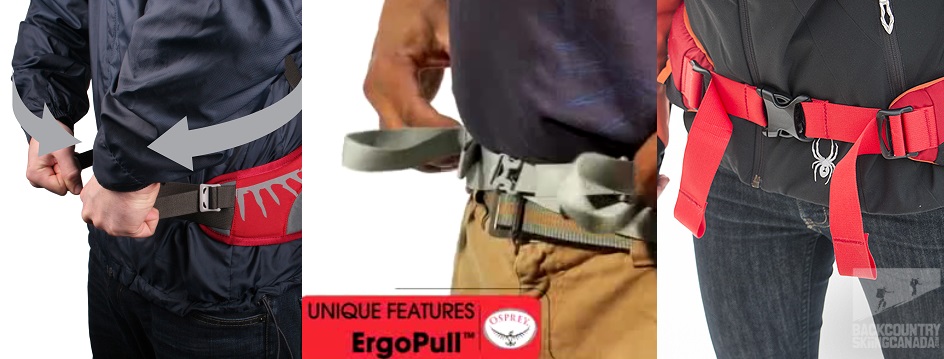 Osprey ErgoPull™ hipbelt closure 