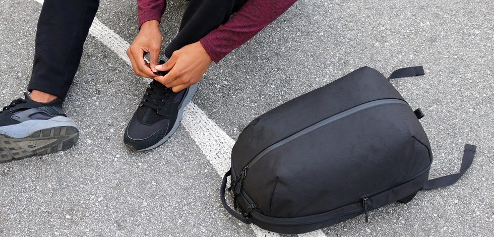 gym bag with shoe compartment and water bottle holder