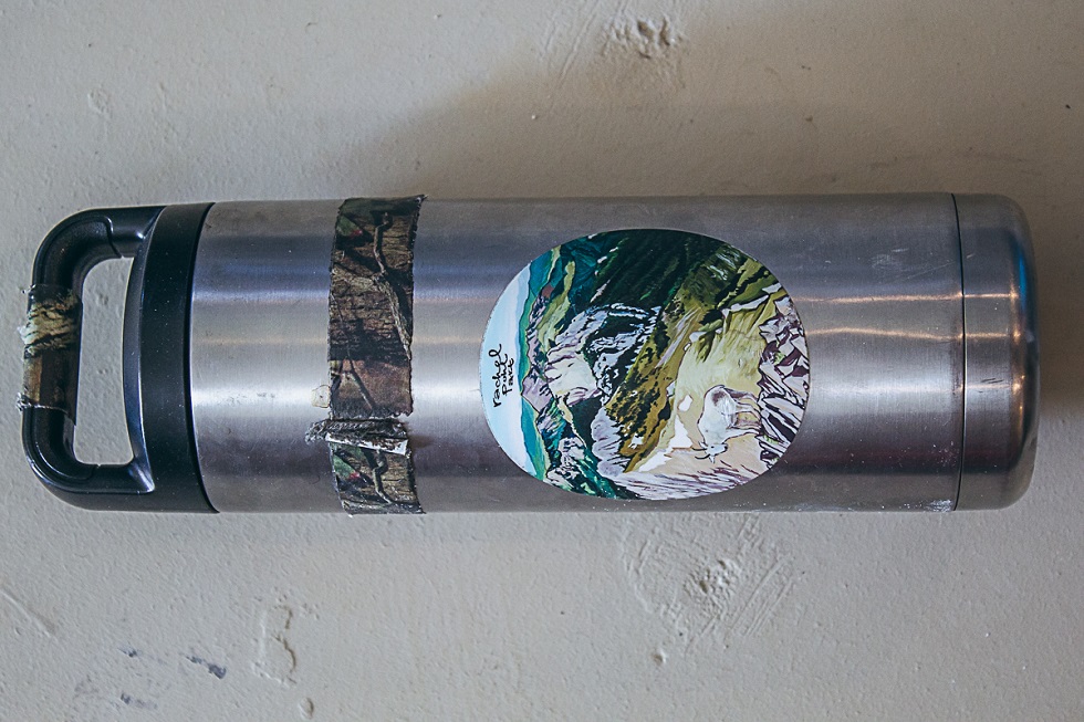 What to pack for an Alaskan adventure - Yeti thermos and Rachel Pohl art stickers