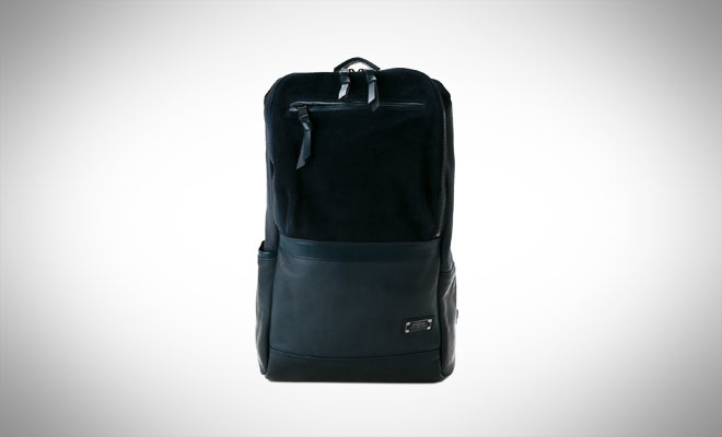 AS2OV Leather Combination Square Backpack