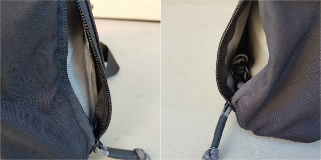 Alpha One Niner Chio bag vertical zip pockets