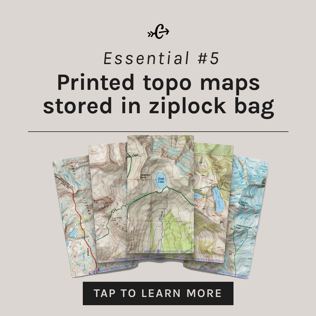 Printed topo map