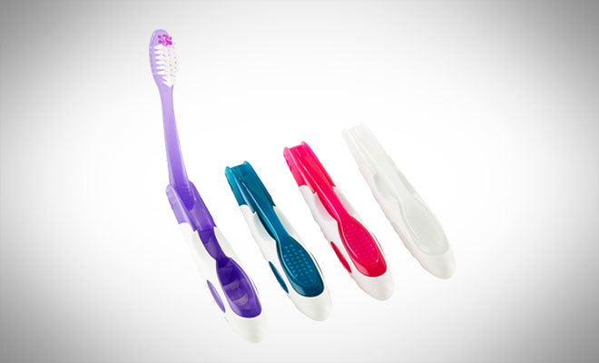 Packable travel essentials: Folding Toothbrush with Microban