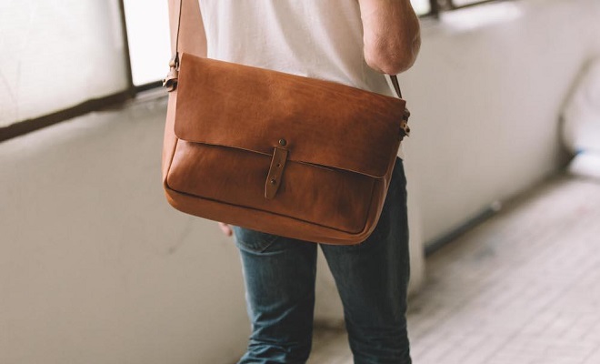Shoulder Bag Laptop Briefcases Business Bookbag Travel Bag with Adjustable Strap Messenger Bag for Men Leather Brown ZHHID Leather Crossbody Bags for Men Small