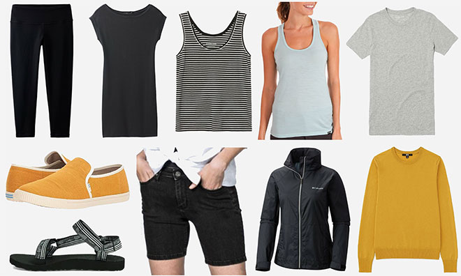 Travel capsule wardrobe budget warm weather