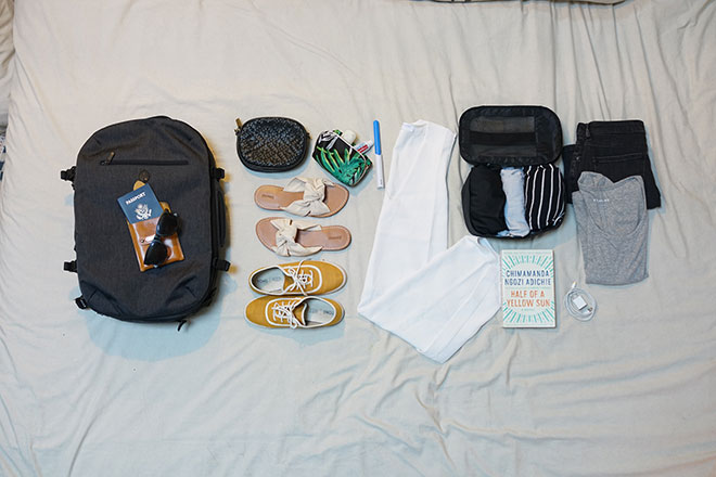 Travel wardrobe capsule