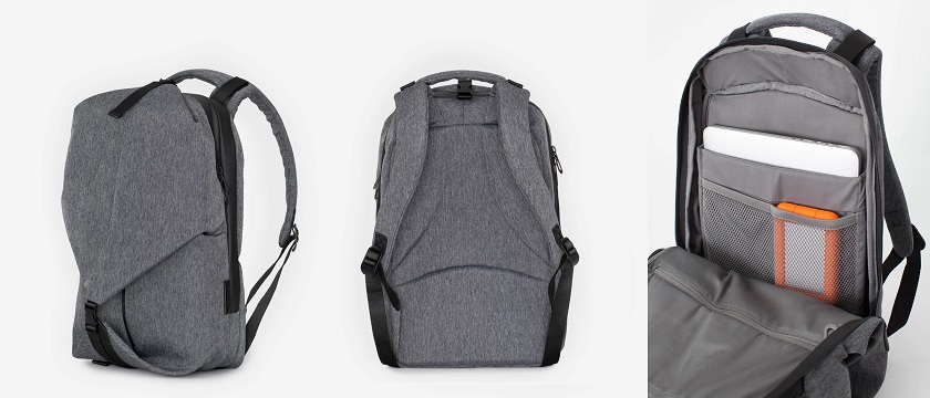 côte&ciel Oril S EcoYarn Grey Backpack