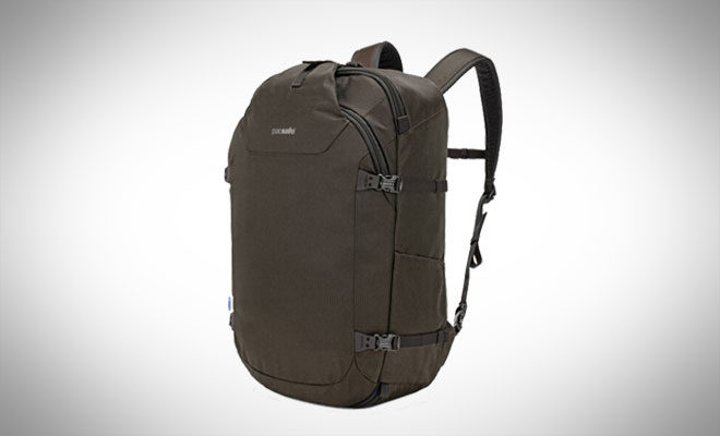 Pacsafe Venturesafe EXP45 ECONYL Anti-theft Backpack - best travel backpacks for business