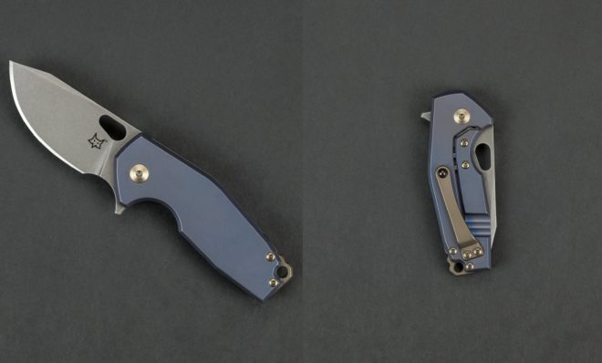 Fox Knives Vox Suru – Blue Titanium w/ Ti Bronze Hardware, Acid Etched Blade