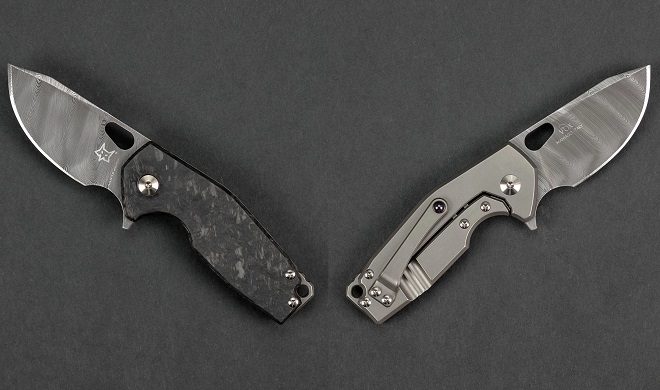 Fox Knives Vox Suru – Marbled Carbon Fiber w/ Ti Framelock, Damasteel Blade