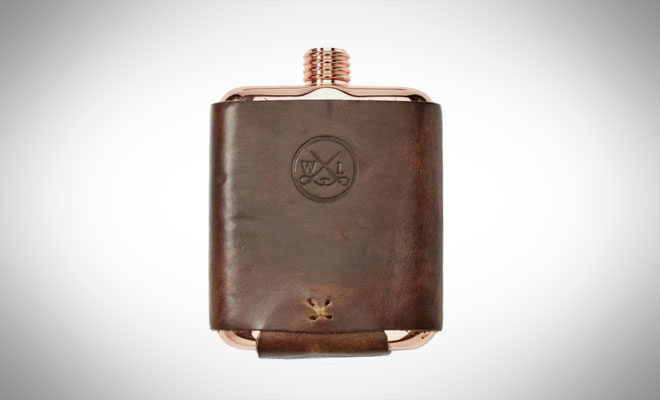 Whiskey Leatherworks Clark Fork Copper Flask
