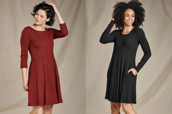 Toad&Co Faro Dress and Daisy Rib Long Sleeve Swing Dress