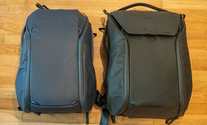 Peak Design Everyday Backpack Zip vs Everyday Backpack V2 (side by side)