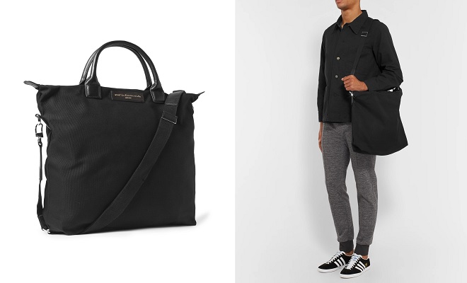 WANT LES ESSENTIELS O’Hare Leather-Trimmed Organic Cotton-Canvas Tote Bag