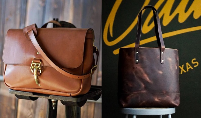 Odin Leather Goods Texas Messenger and Forever Tote