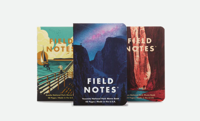 Field Notes Yosemite, Zion + Acadia National Parks – 3 Pack 
