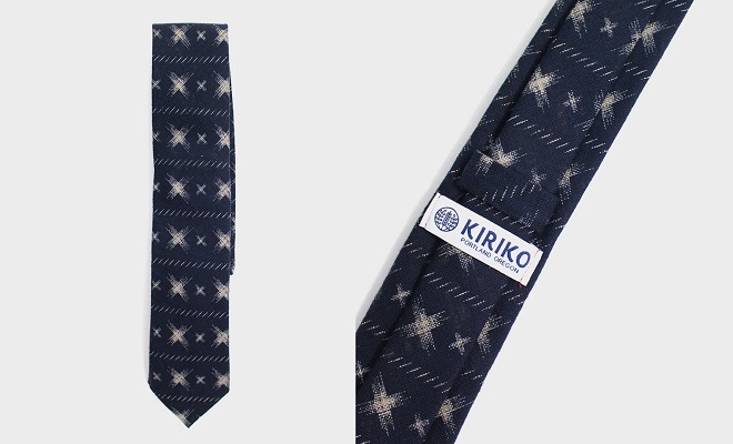 Made in the USA: Kiriko Tie Indigo Kasuri X’s and Dashes