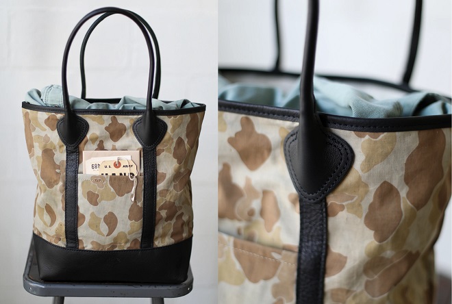 Forestbound WWII era Salvaged Camo Tote Bag