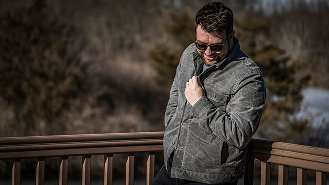 Flint and Tinder Wool-lined Waxed Trucker Jacket