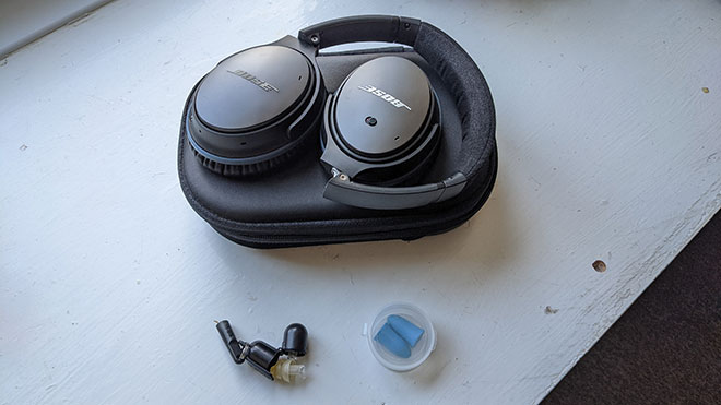 Bose QC25 and Alpine WorkSafe earplugs 