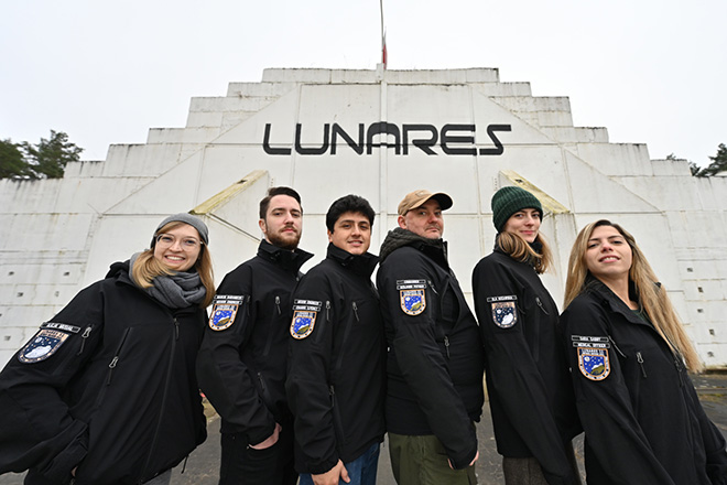 From left to right Orpheus mission crew: Alicja Musiał, Marcin Baraniecki, Eduardo Salazar Pérez, Benjamin Pothier, Aleksandra Kozawska, Sara Sabry