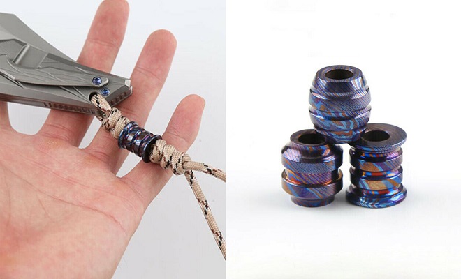 EDC Titanium Damascus TC4 DIY Pendant Knife Beads