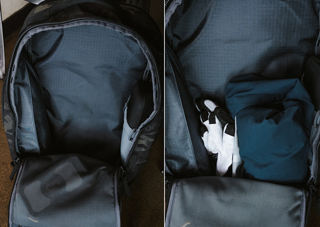 Backpack interior