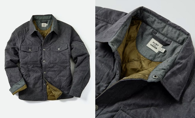 Flint and Tinder Quilted Waxed Shirt Jacket