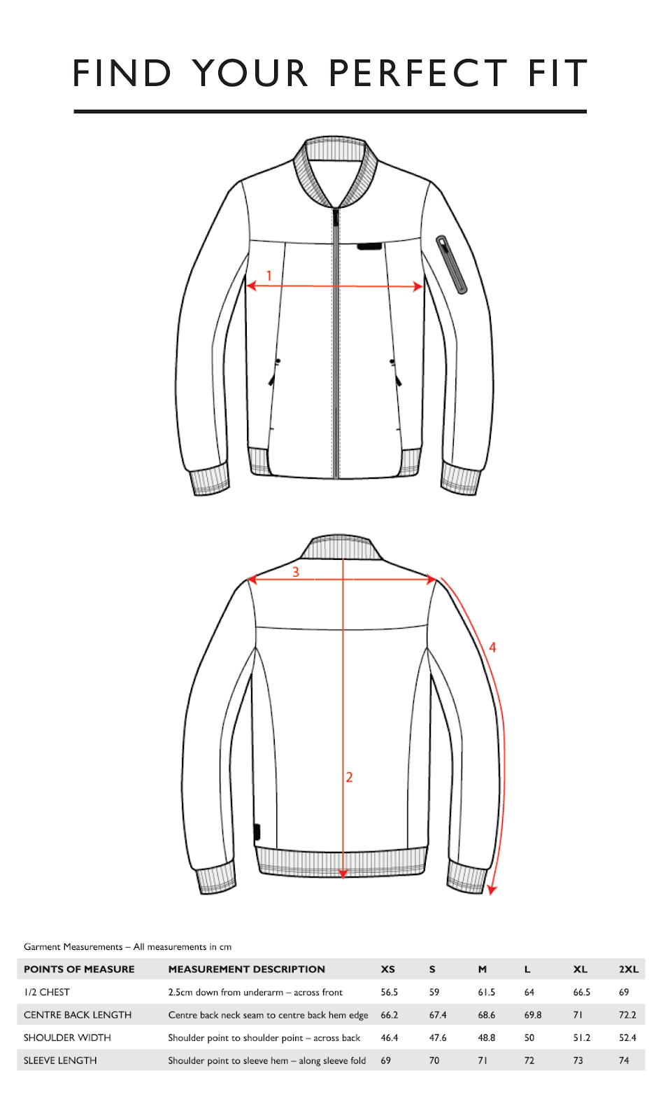 AXC Bomber Sizing Guide