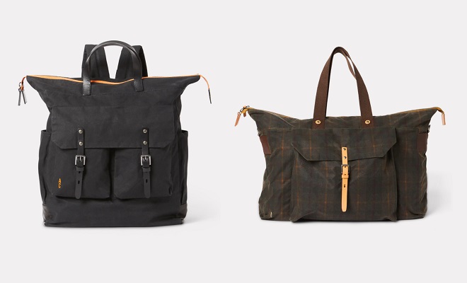 Ally Capellino Fritz Waxed Cotton Rucksack and Freddie Waxed Cotton Holdall