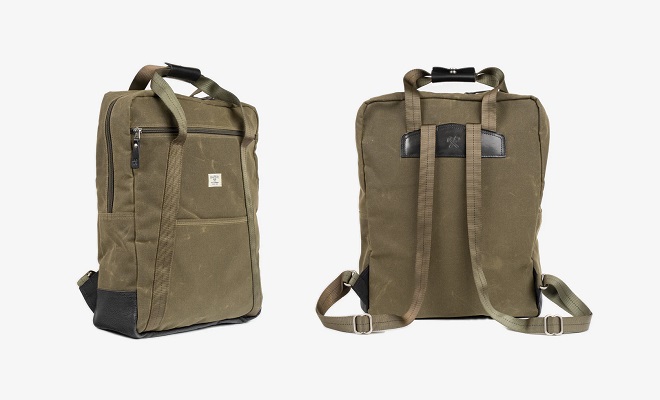 Waxed Canvas Backpack Laptop Rucksack Mens Women