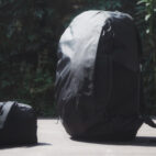 a japanese made dyneema backpack shot outside