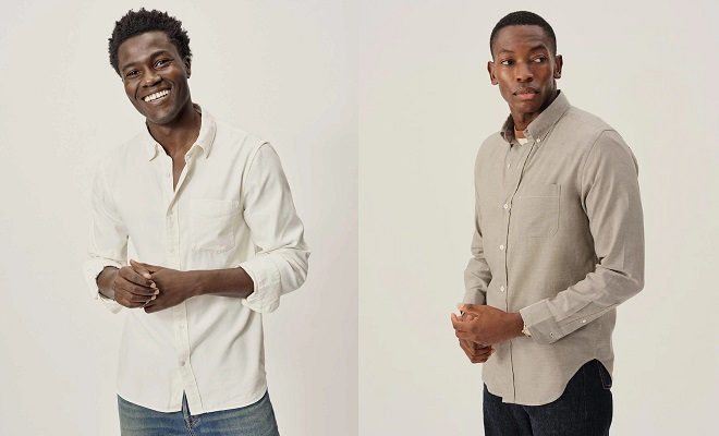 Buck Mason Draped Twill One Pocket Shirt and California Oxford BD Shirt