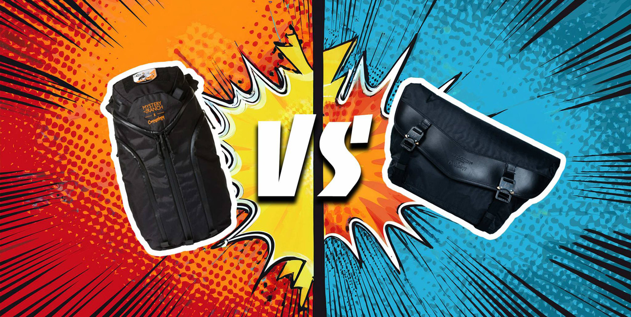 backpack vs messenger pop art