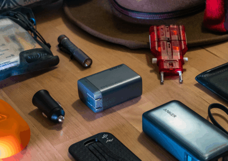travel gear packing list on tables