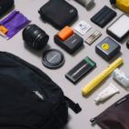 video gear laid out on table
