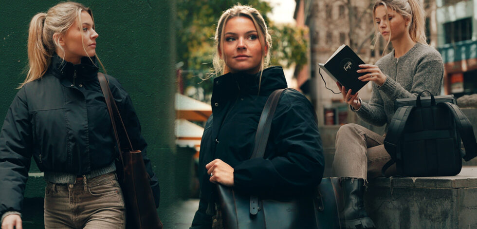 FOUR GREAT WORK BAGS ON MODEL