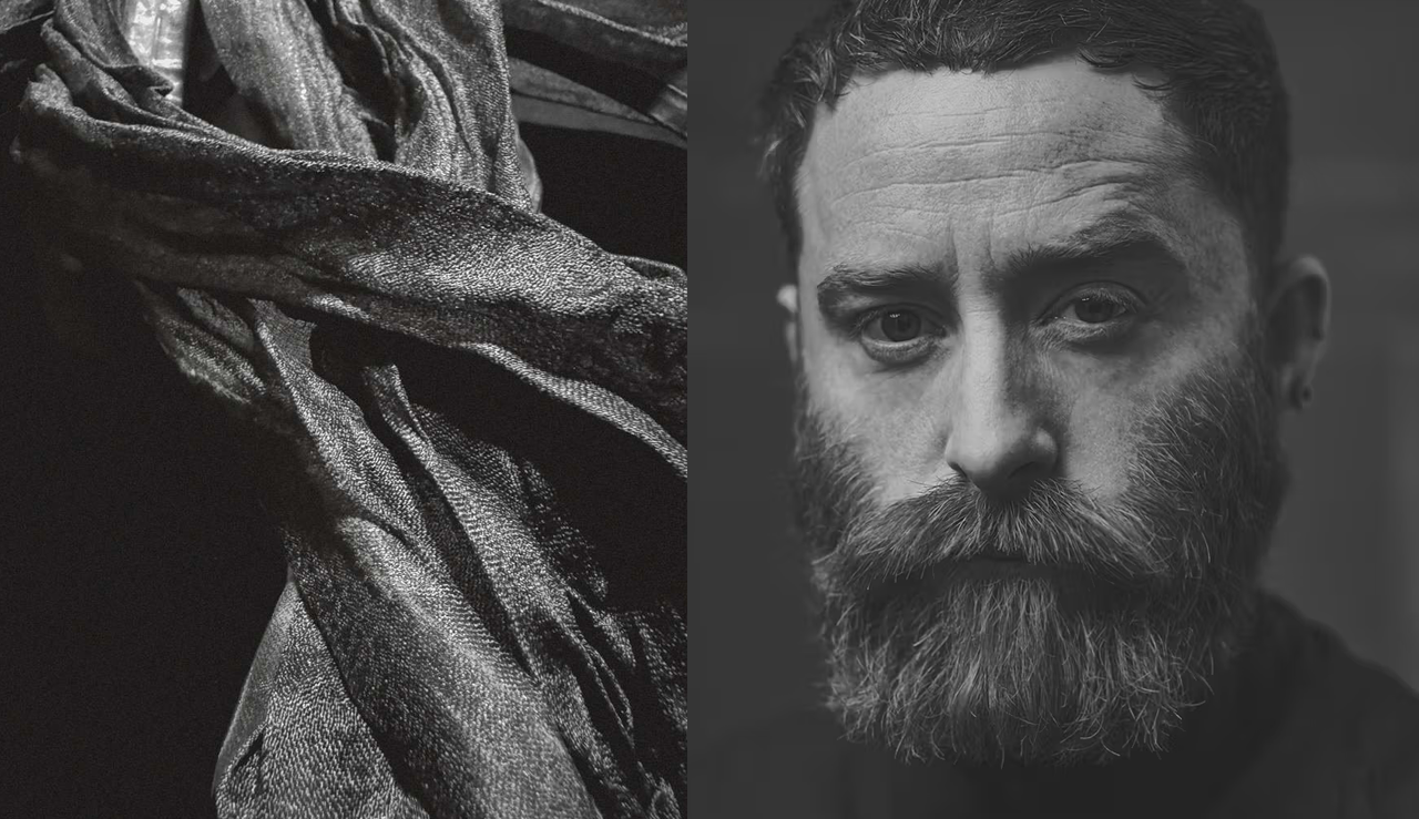 sruli recht with spider silk scarf