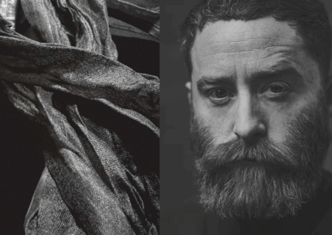 sruli recht with spider silk scarf