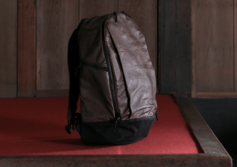 dyneema leather backpack in kimono shop