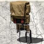 kelty backpack with a map backdrop