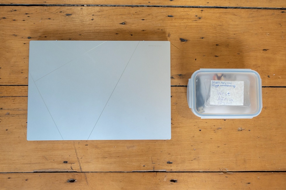 Laptop and Hard Drive used on solo jungle cycling expedition by Jude Kriwald